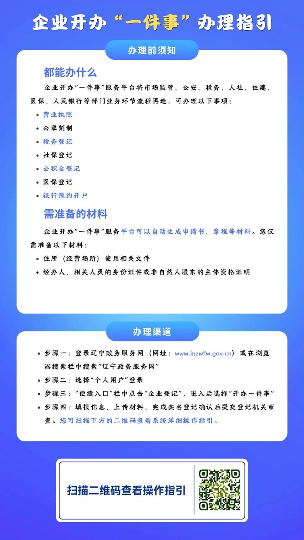 【优化营商环境进行时】企业开办“一件事”办理指引